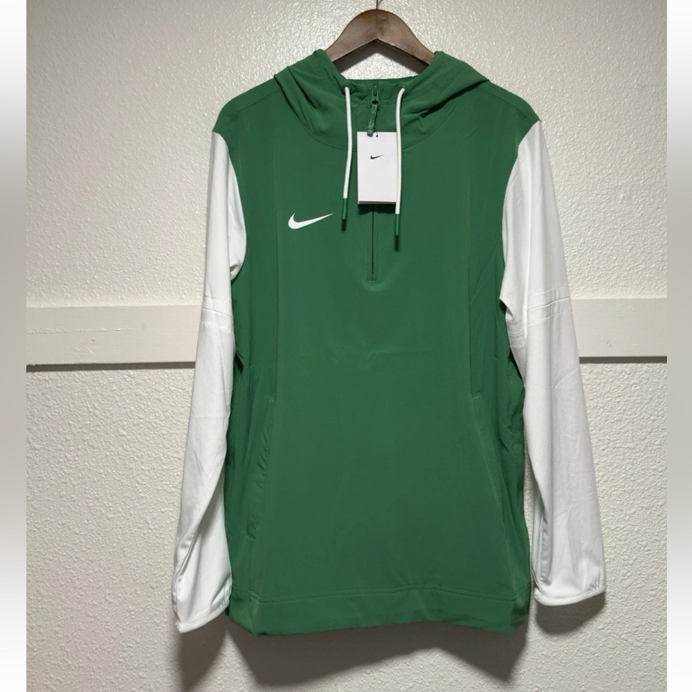 Nike Pregame Coaches 1/4 Zip Player Hoodie Jacket Men Sz S Green FJ9536-315